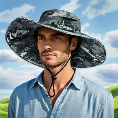 Sombrero con panel solar para acampada y pesca, impermeable, con ventilador de refrigeración alimentado por energía solar, en oferta