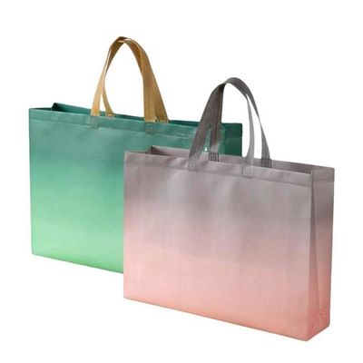 Precio al por mayor Reciclo impreso a medida Reutilizable Holográfico Plata PP laminado Bolso de compras de bolsas de compras no tejidas