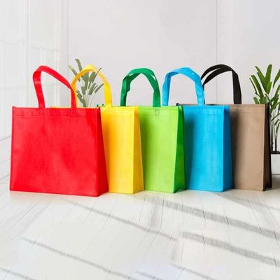 Bolsas de compras personalizadas de 120 gramos de bolsas de compras tejidas de PP para supermercados frutas, verduras, carnes, mariscos.