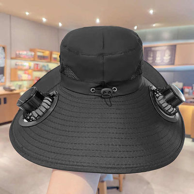 Nuevo Estilo Popular Protección contra los rayos UV En verano Trabajo al aire libre Sombrero de protección solar Sombrero con dos ventiladores solares