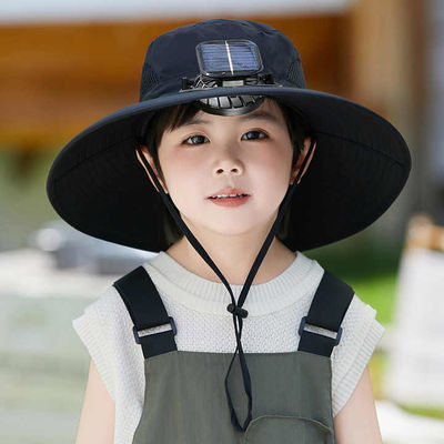 Sombrero solar recargable de ala ancha para verano, para jardín, sol, personalizable, soporte OEM, grado DIY para niños y niñas