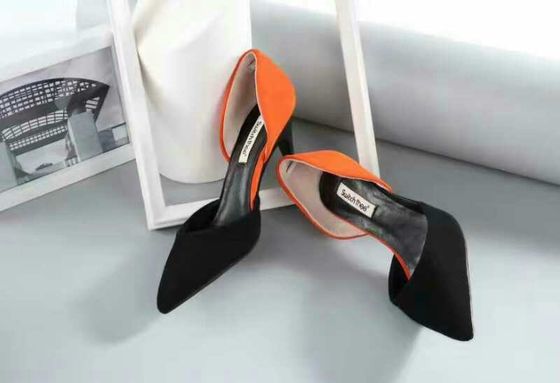 Moda Plegado puntiagudo Talones de taco alto Sandalias de mujer zapatos personalizados de gran tamaño Mujeres Pampas de taco alto