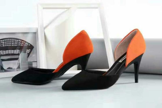 Moda Plegado puntiagudo Talones de taco alto Sandalias de mujer zapatos personalizados de gran tamaño Mujeres Pampas de taco alto