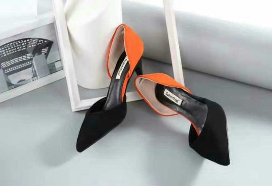 Moda Plegado puntiagudo Talones de taco alto Sandalias de mujer zapatos personalizados de gran tamaño Mujeres Pampas de taco alto