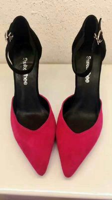 Moda Plegado puntiagudo Talones de taco alto Sandalias de mujer zapatos personalizados de gran tamaño Mujeres Pampas de taco alto