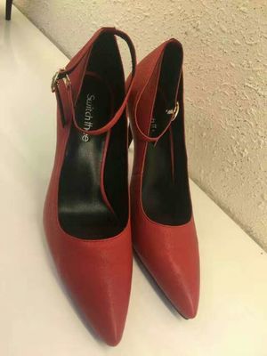 Moda Plegado puntiagudo Talones de taco alto Sandalias de mujer zapatos personalizados de gran tamaño Mujeres Pampas de taco alto