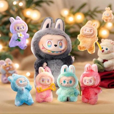 6pcs Labubu V3 Blind Box Big Into Energy los monstruos colgante figura de acción versión original Labubu muñeca figura de anime