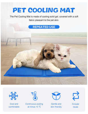 Alfombrilla refrescante lavable para perros al por mayor, alfombrilla refrescante de seda helada para mascotas, almohadilla refrescante autoadhesiva para perros para asientos de coche interiores y exteriores