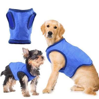 Abrigo de arnés de enfriamiento para perros primavera verano, ropa con material de hielo triturado con cuerda de tracción, chaleco y chaqueta de enfriamiento para perros
